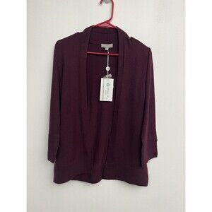 EVOLUTION by Cyrus Stitch Fix Myna Button Sleeve Cardigan Burgundy Women's Small
